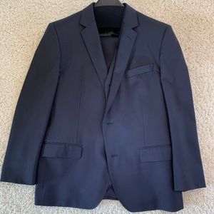 A Bonobos Dark Navy Pure Wool Three Piece Suit, Size 42 Short